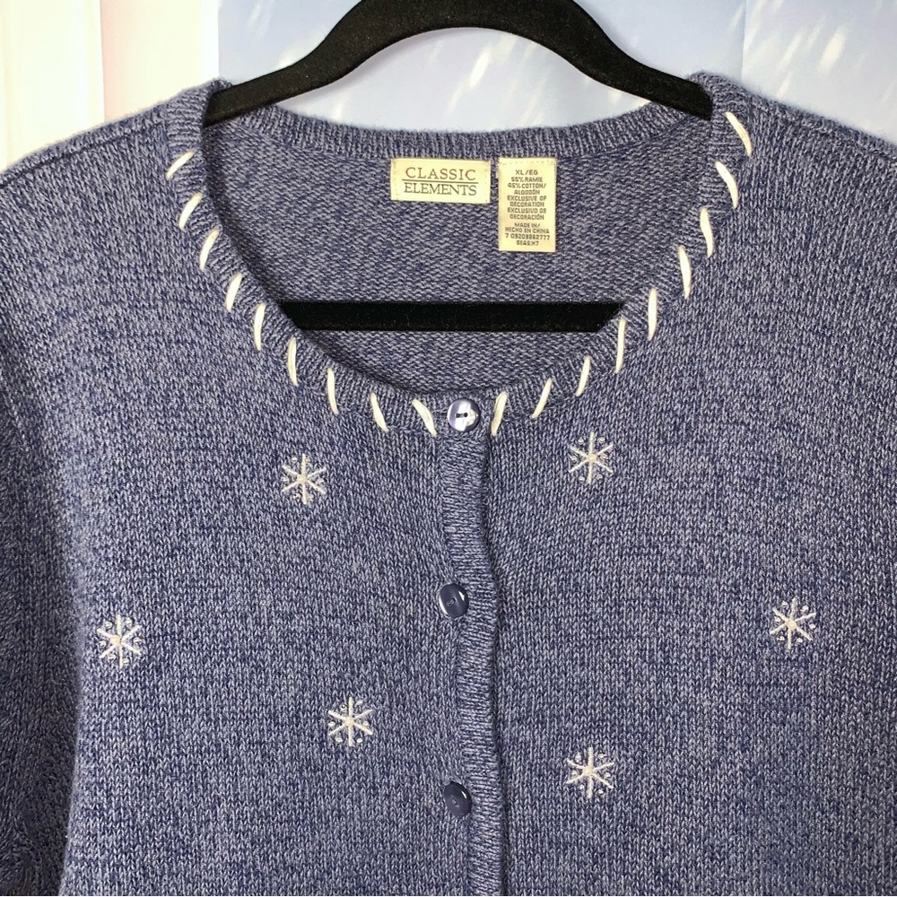 Vintage Ugly Christmas Sweater Mittens Cardigan - Picture 2 of 13